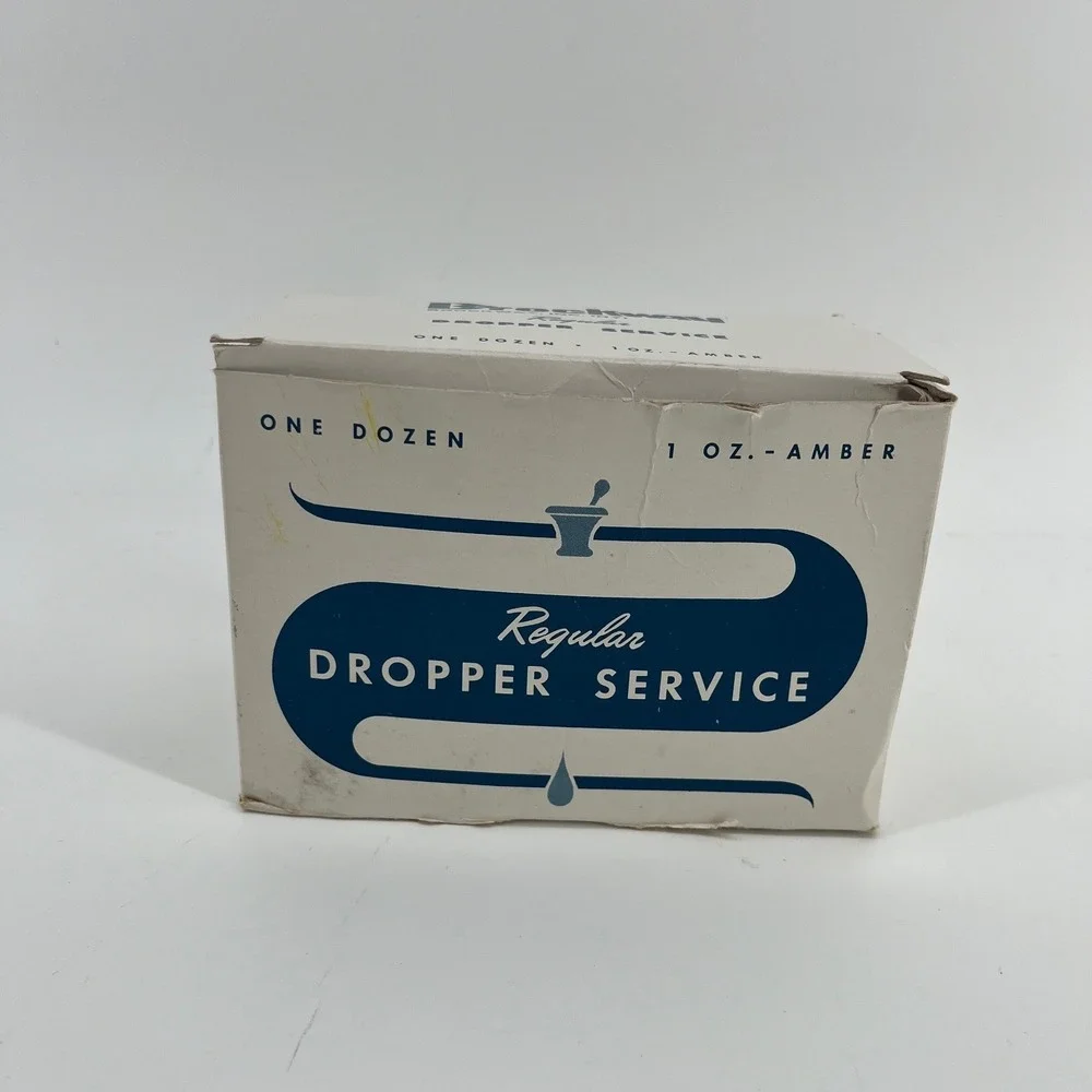 Brockway Dropper Service Amber Glass Bottles 1oz 12 Pack Vintage - Picture 2 of 7